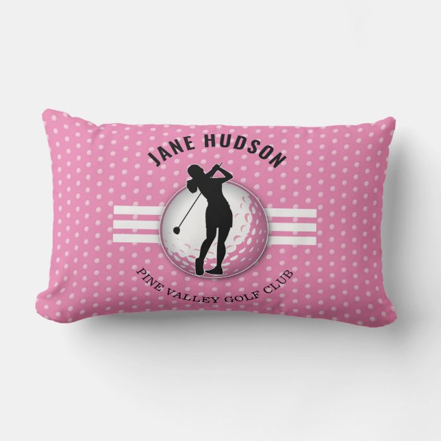 Elegant Women Golfer Design Lumbar Cushion (Front)