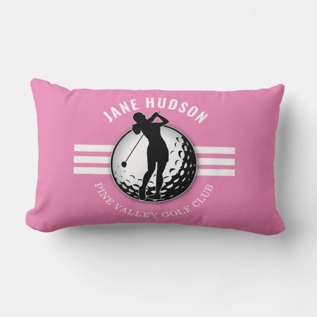 Elegant Women Golfer Design Lumbar Cushion (Front)