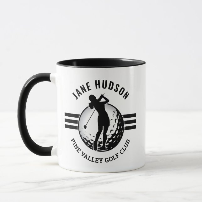 Elegant Women Golfer Design Mug (Left)