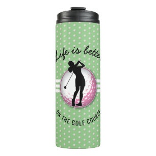 Elegant Women Golfer Design Thermal Tumbler