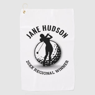 Elegant Women Golfer Monogram Design Golf Towel
