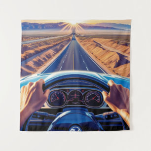 Elegant women in Classic cars Tapestry