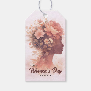 Elegant Women's Day Celebration Floral March 8 Gift Tags