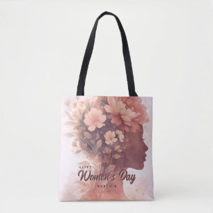 Elegant Women's Day Celebration Floral March 8 Tote Bag