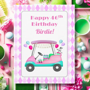 Elegant Women's Golf Party Cart 46th Birthday   Card