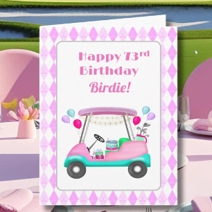 Elegant Women's Golf Party Cart 73rd Birthday   Card