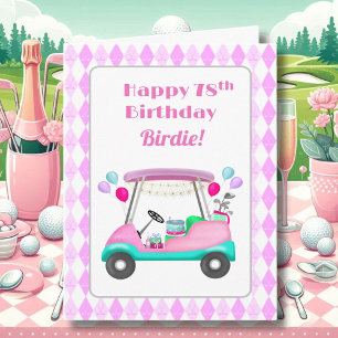 Elegant Women's Golf Party Cart 78th Birthday   Card
