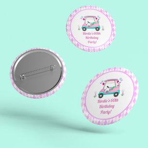 Elegant Women's Golf Party Cart Birthday  3 Cm Round Badge