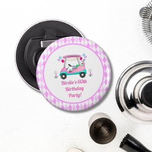 Elegant Women's Golf Party Cart Birthday  Bottle Opener