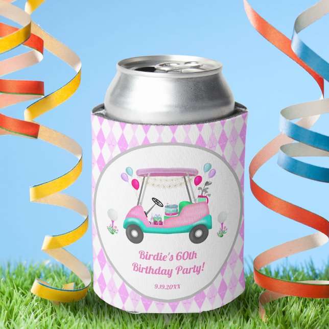Elegant Women's Golf Party Cart Birthday  Can Cooler (Creator Uploaded)