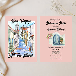 Elegant Womens Retirement Bon Voyage Invitation