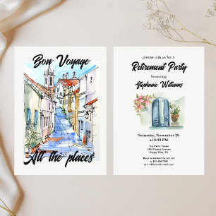 Elegant Womens Retirement Bon Voyage Invitation