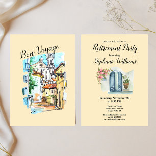 Elegant Womens Retirement Bon Voyage Party Invitation
