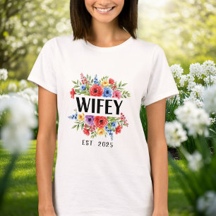 Elegant Women's T-Shirt - Custom Wifey with Date