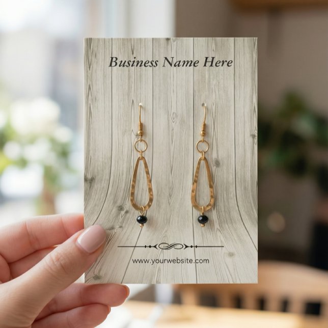 Elegant Wood Grain Look - Earring Display Cards (Creator Uploaded)