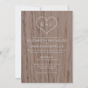 Elegant Wood Grain Wedding Invitations