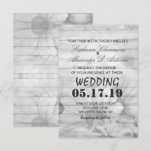 Elegant wooden flower textured Wedding Card