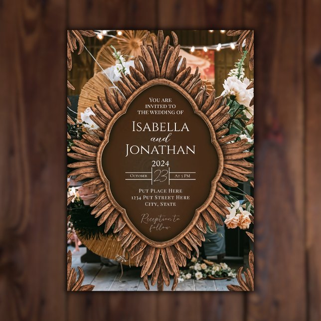Elegant Wooden Rustic Wedding Invitation (Creator Uploaded)