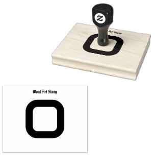 Elegant Wooden-Stamp Customisable Text Jet Black Rubber Stamp