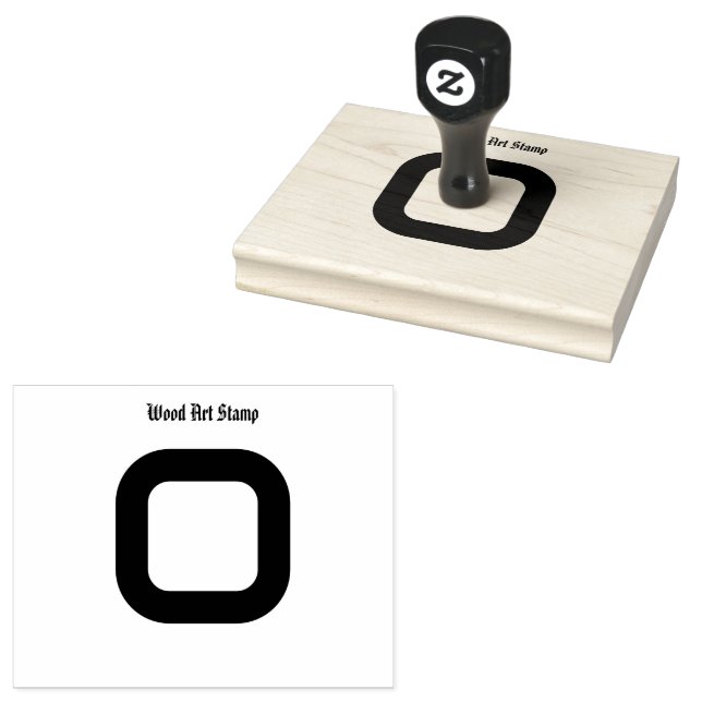 Elegant Wooden-Stamp Customisable Text Jet Black Rubber Stamp (Stamped)