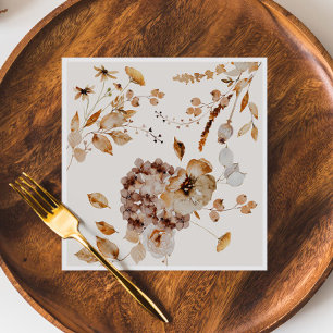 Elegant Woodland Fall Floral Wedding Napkin