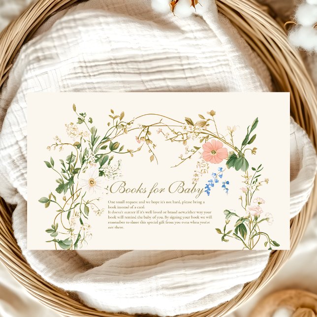 Elegant Woodland Fern Baby Shower Books for Baby  Enclosure Card (Creator Uploaded)