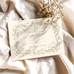 Elegant Woodland Fern Wedding Thank You Card