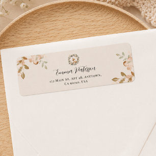 Elegant Woodland Floral Return Address Label