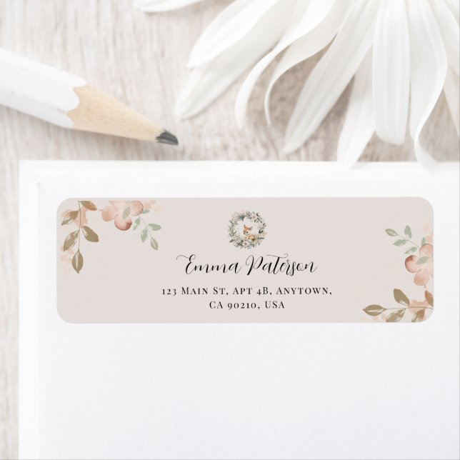 Elegant Woodland Floral Return Address Label (Insitu)