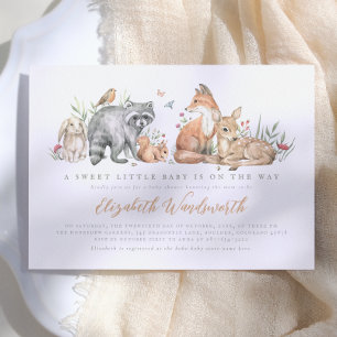 Elegant Woodland Forest Animals Baby Shower Invitation