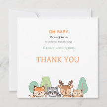 Elegant Woodland Forest Animals Baby Shower