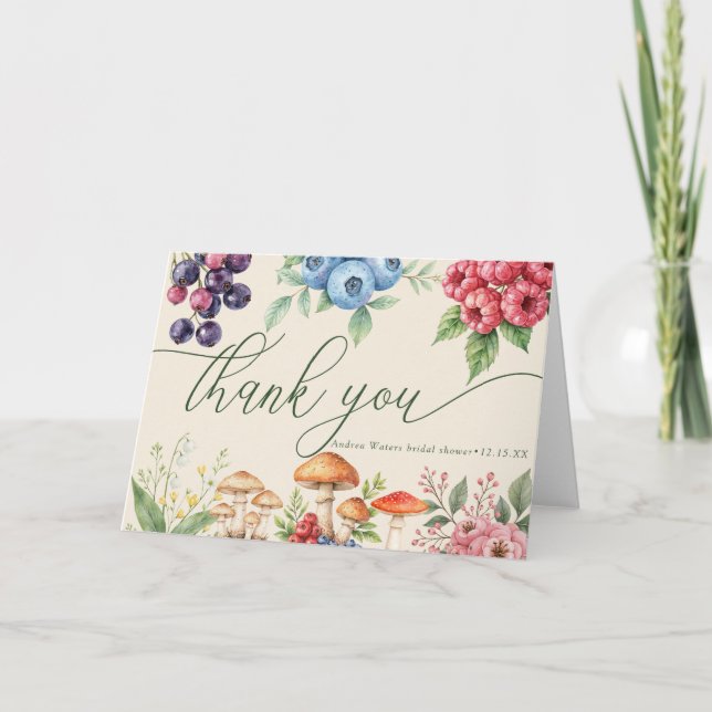 Elegant Woodland | Forest Botanical  Thank You Card (Front)