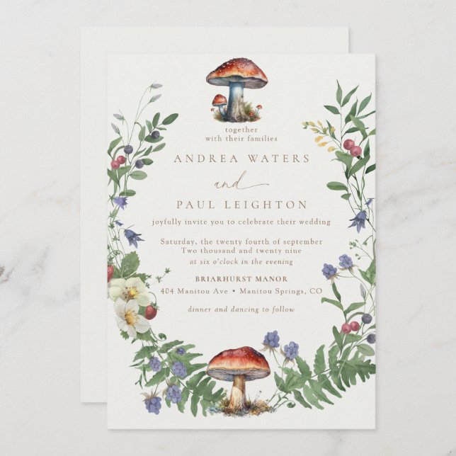 Elegant Woodland | Forest Wedding Invitation (Front/Back)