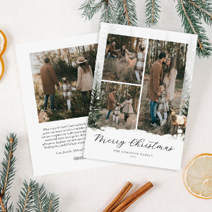 Elegant Woodland Four Photo Family Christmas Card