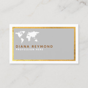 elegant world map business card