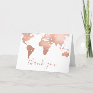 Elegant World Map Travel Adventure Baby Shower  Thank You Card