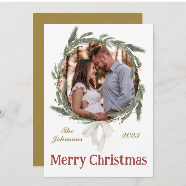Elegant Wreath Christmas Card (Creator Uploaded)