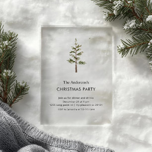 Elegant Wreath Christmas Party  Acrylic Invitation