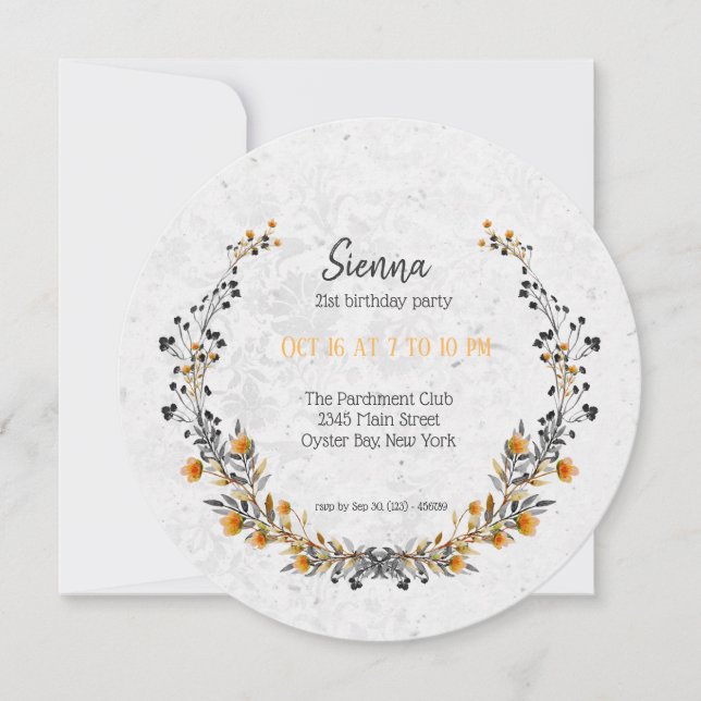 Elegant Wreath for all occassions Invitation (Front)