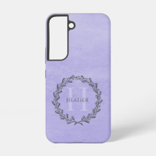 Elegant Wreath Monogram   Purple Samsung Galaxy Case