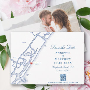 Elegant Wrightsville Beach QR code Wedding Save The Date