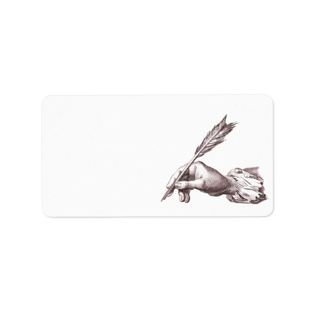 Elegant Writer's Hand for Calligrapher, Author etc Label (Front)