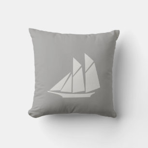 Elegant Yacht on Light Grey Cushion