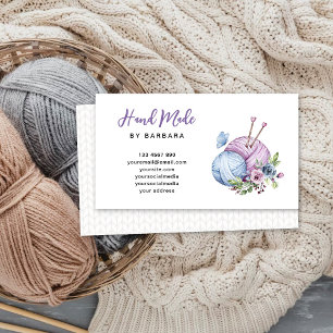 Elegant Yarn Knitting Needles Business Card