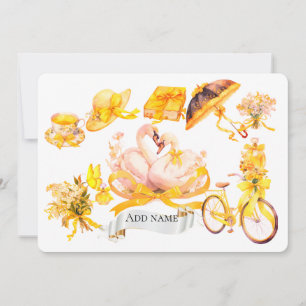 Elegant Yellow Aesthetic invitation – Vintage Flor
