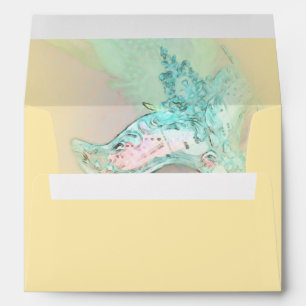 Elegant Yellow and Aqua Masquerade Envelope
