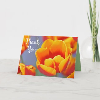 Elegant Yellow and Red Tulip Flowers Thank You Card