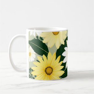 Elegant Yellow And White Daisies Flowers Coffee Mug