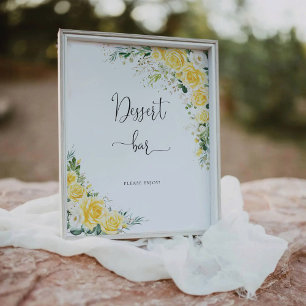 Elegant Yellow Baby Shower Dessert Bar Sign