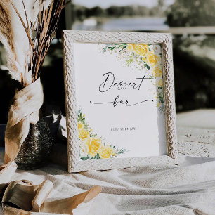 Elegant Yellow Baby Shower Dessert Bar Sign